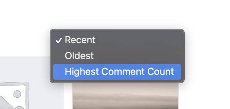 Sort by Comment Count Added